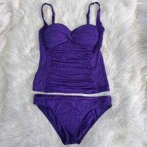 La Blanca Sea Level Twist Front Tankini Top and Bottom size 6